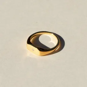 925 LUNETTE STONE RING GOLD