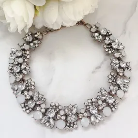 ANYA White & Gold Statement Necklace