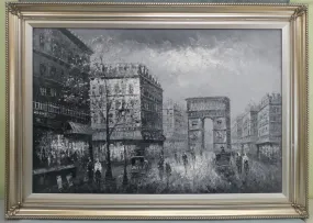 Arc de Triomphe Paris Scene Framed Painting