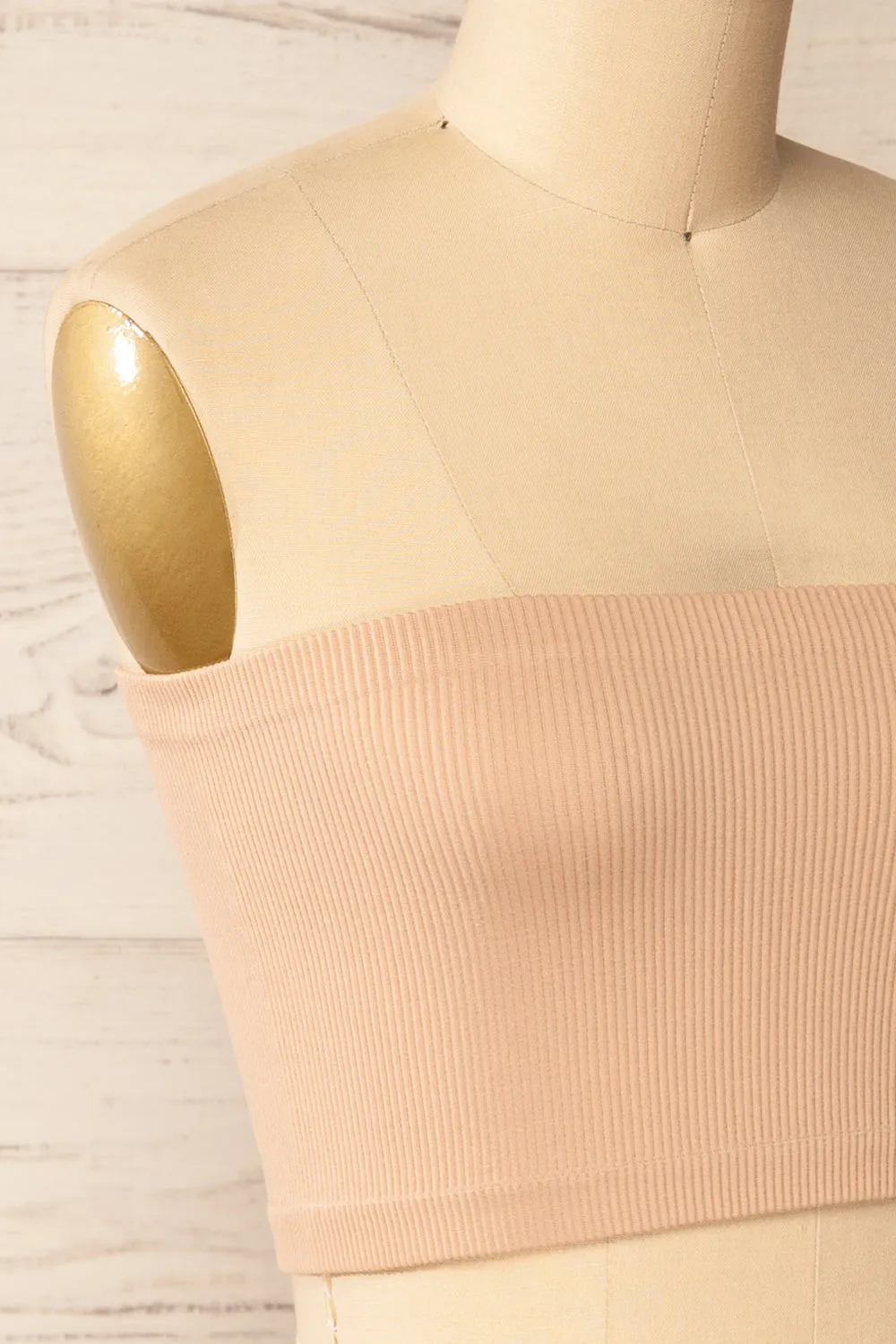 Arcachon Beige | Ribbed Bandeau Top