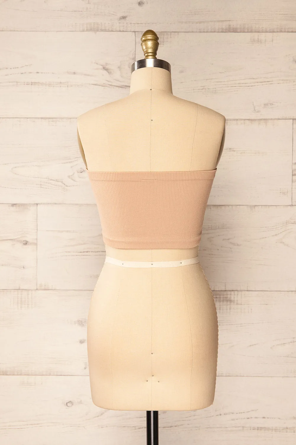 Arcachon Beige | Ribbed Bandeau Top