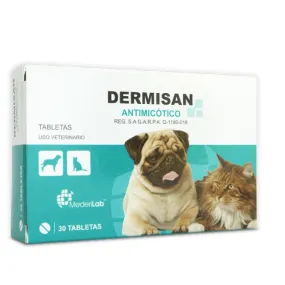 Dermisan 10 Antimicotico 30 Tabletas - Mederilab (Hasta 10 Kg)