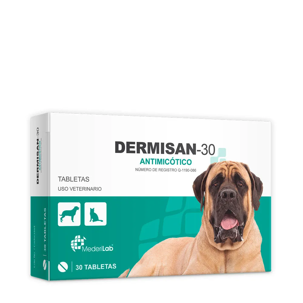 Dermisan 30 Antimicotico 30 Tabletas - Mederilab (Hasta 30 Kg)