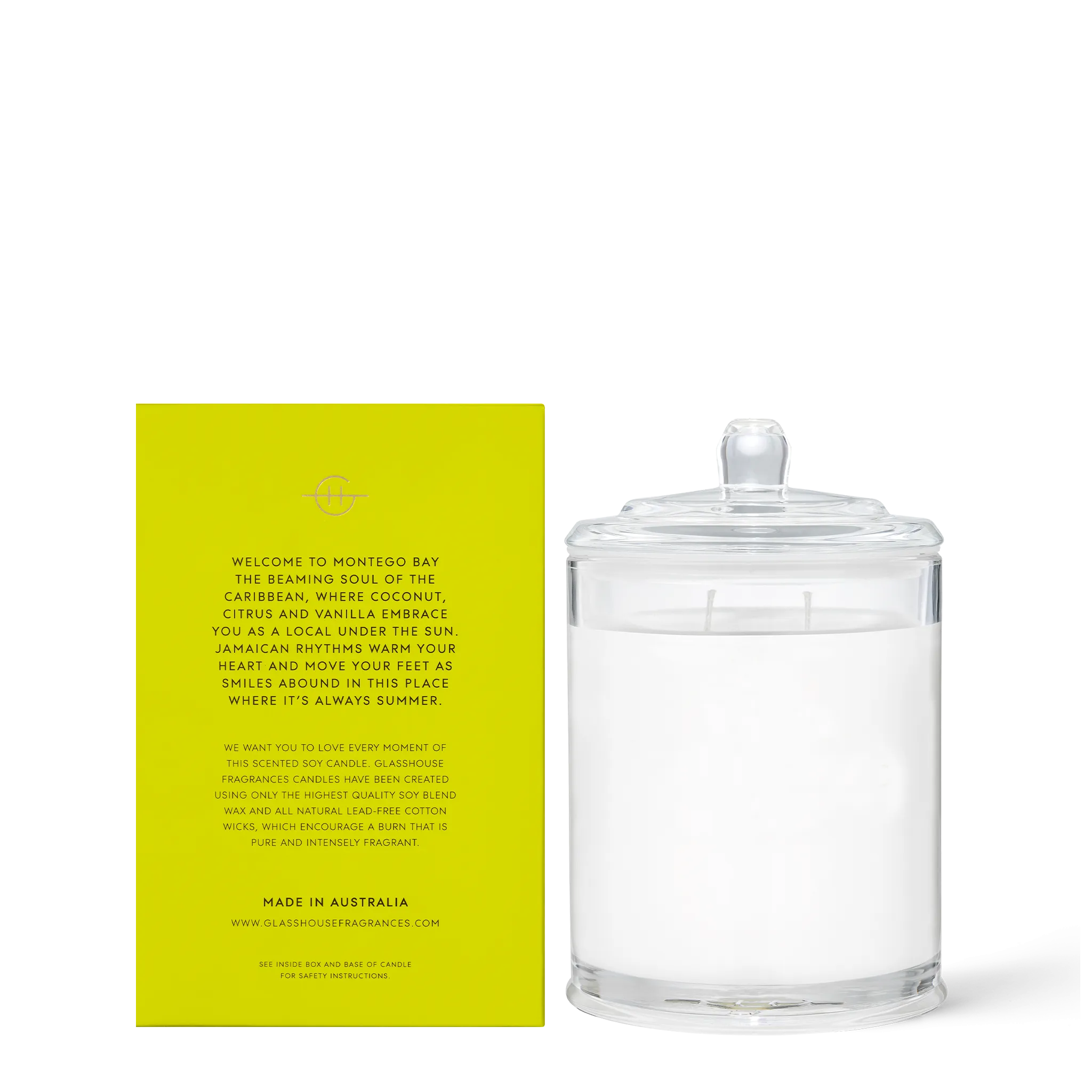 GLASSHOUSE 380g Candle MONTEGO BAY RHYTHM