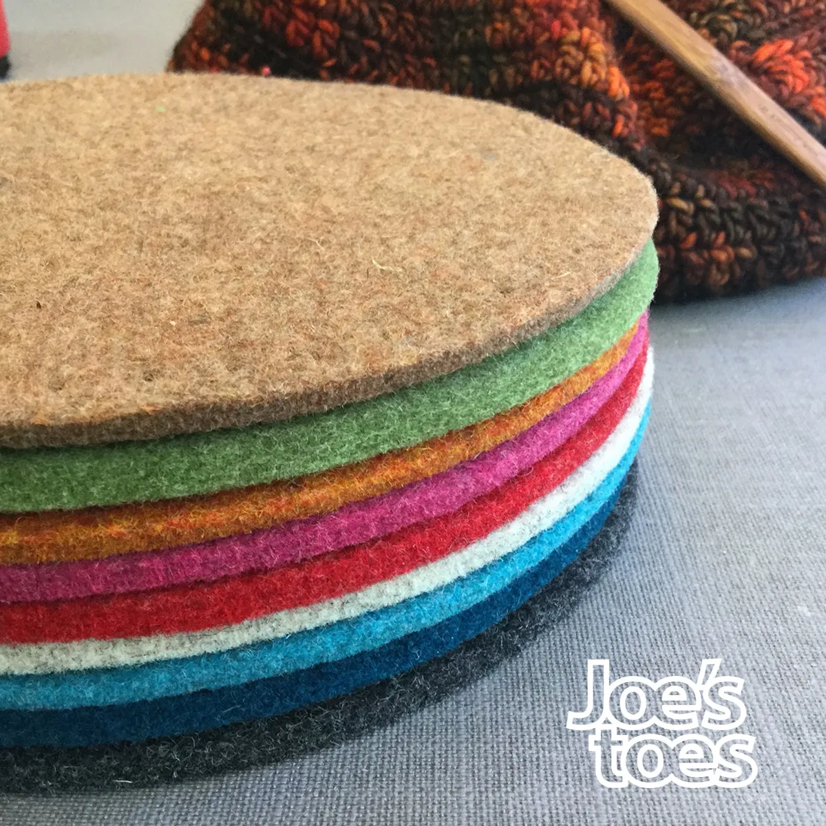 Joe's Toes Felt Bag or Bowl Base - Circle with Punch Holes