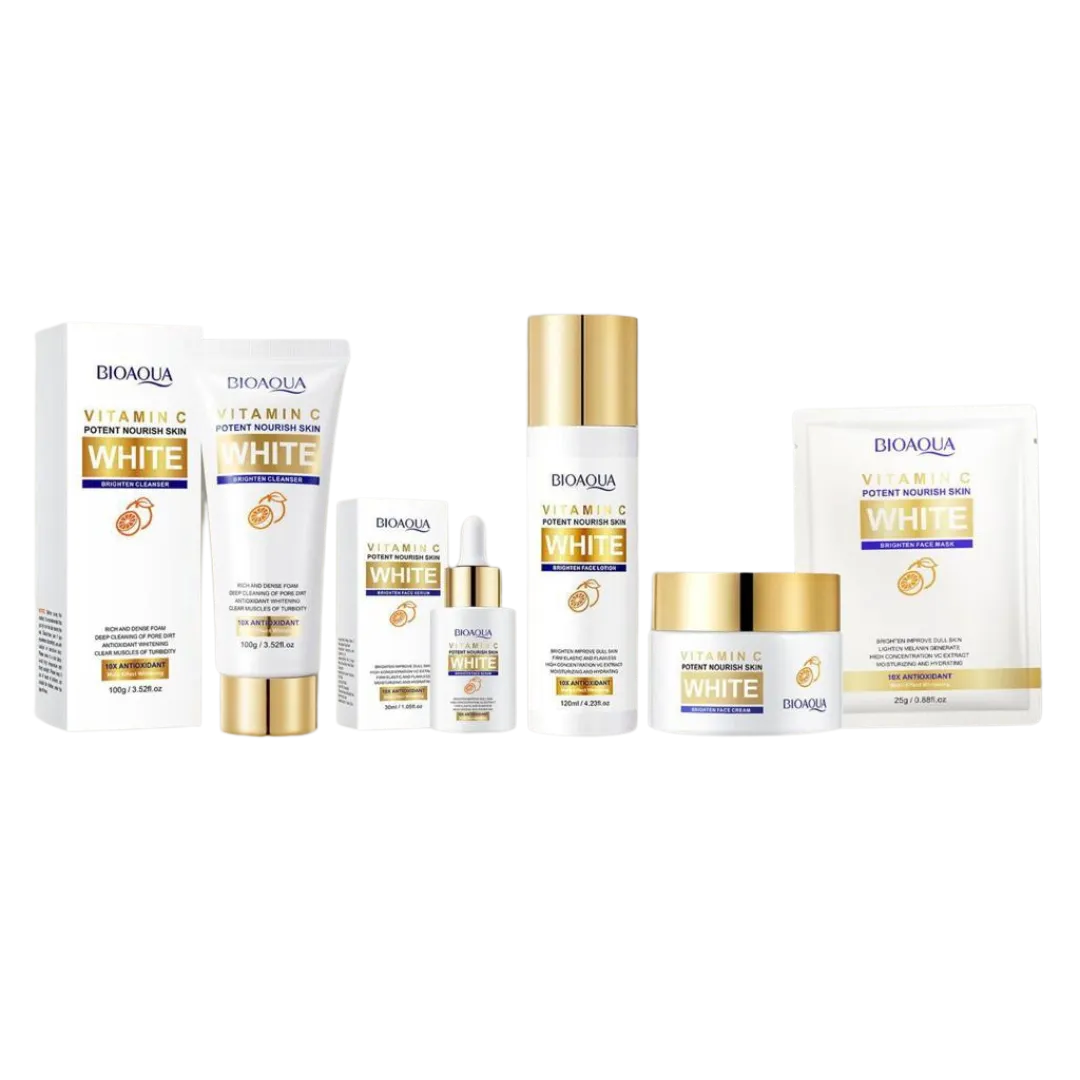 Kit x 5 Rutina Facial Aclarante | Tratamiento Facial Anti-Manchas y Aclarante - BIOAQUA White