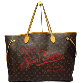 LOUIS VUITTON Limited Edition Monogram St. Tropez Articles De Voyage Neverfull XXL Tote - Brown & Red