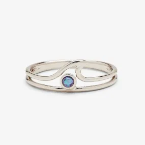 Opal Wave Ring Silver - Size 6